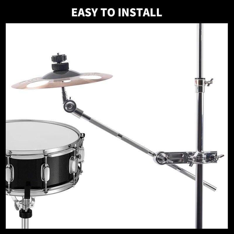 Seteol Cymbal Boom Arm Holder with Clamp, L-Arm Rod with Bracket Holder Extension Arm Attachment, Cymbal Stand Mount for Drum Hardware Cymbal Stand Percussion Instrument Accessories (Long/30CM Arm) - Image 3